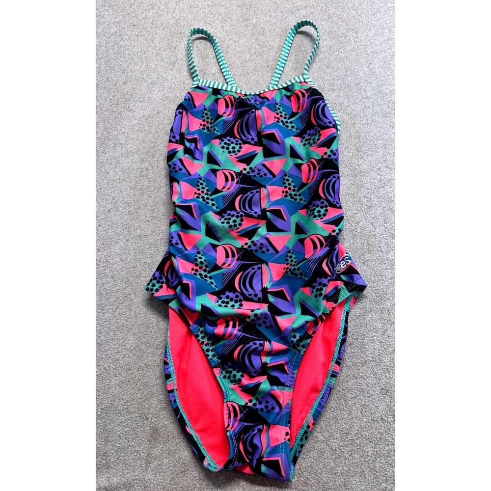 Dolfin Uglies Women's 28 One Piece Swimsuit Multicolor Geometric Training Swim
